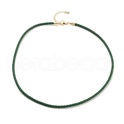 Braided Round Imitation Leather Bracelets Making BJEW-H610-01G-16-1