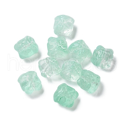 Baking Painted Transparent Glass Beads GLAA-C035-01E-1