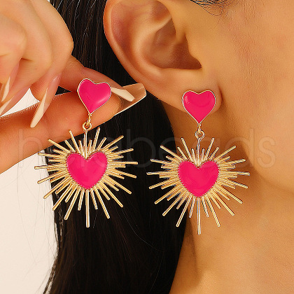 Alloy Dangle Stud Earrings WG153F0-08-1