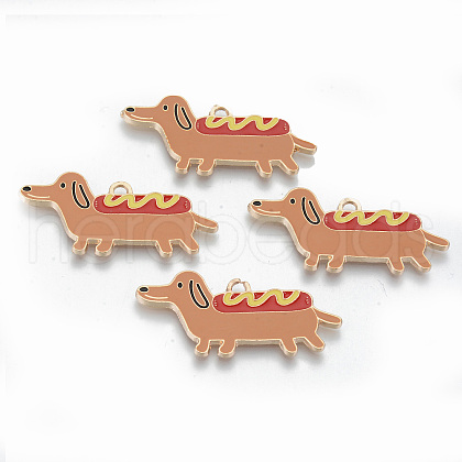 Alloy Enamel Pendants X-ENAM-T011-06KC-RS-1