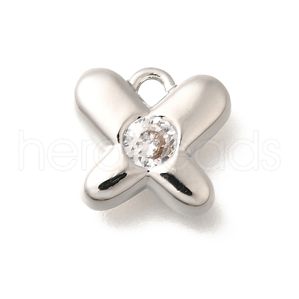 Brass Micro Pave Cubic Zirconia Charms KK-C085-24P-1