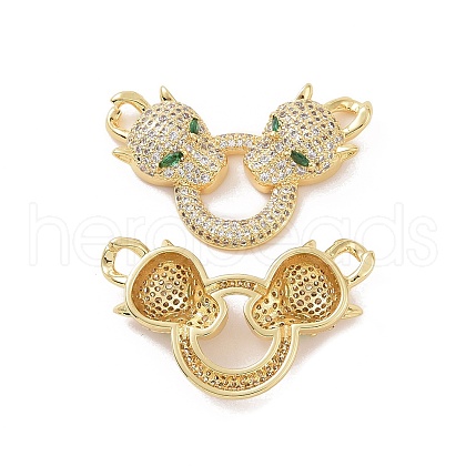 Brass Micro Pave Cubic Zirconia Open 2-Loop Pendants ZIRC-I063-28G-1