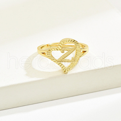 Brass Alphabet Adjustable Rings for Women WGC8F9D-26-1