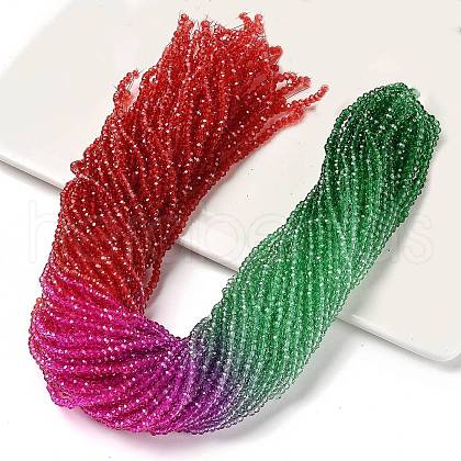 Transparent Painted Glass Beads Strands X1-DGLA-A034-T2mm-A24-1