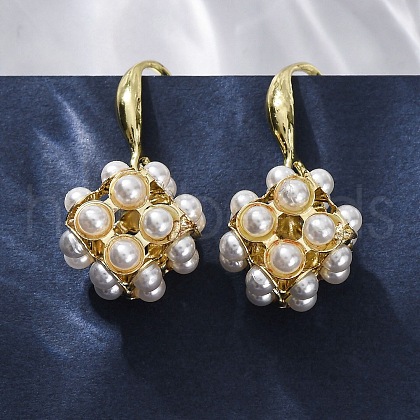 Brass Dangle Stud Earrings EJEW-F362-07G-1