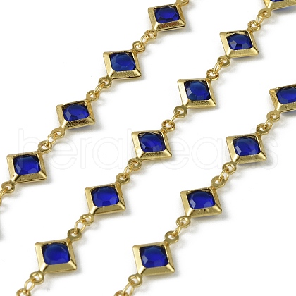 Brass Glass Rhombus Link Chains CHC-R001-05G-01-1