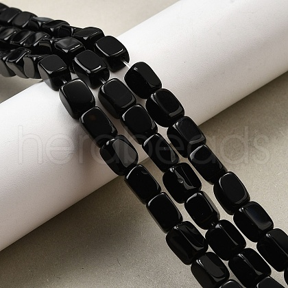 Natural Black Onyx Beads Strands G-F791-C03-1