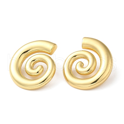 Rack Plating Brass Vortex Stud Earrings for Women EJEW-Z019-14G-1