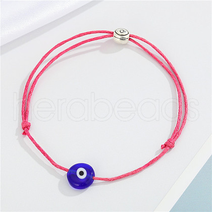 Adjustable Evil Eye Fibre Cord Bracelets for Men Women LI8599-6-1