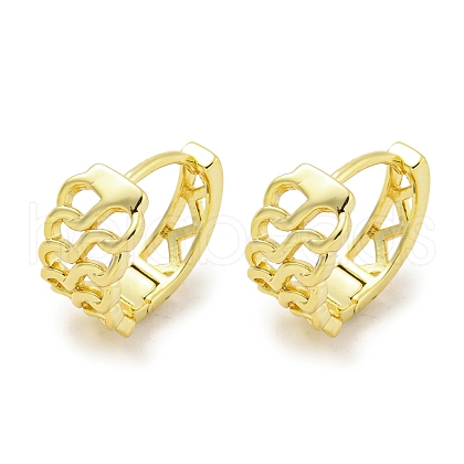 Chain-Shaped Brass Hoop Earrings EJEW-L211-009A-G-1