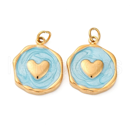304 Stainless Steel Enamel Pendants STAS-U061-34G-C02-1