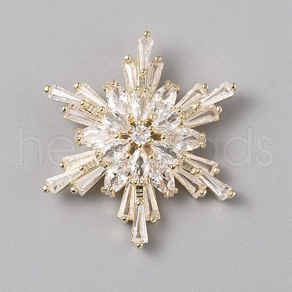 1-Hole Brass Micro Pave Clear Cubic Zirconia Shank Buttons BUTT-WH0036-04G-1