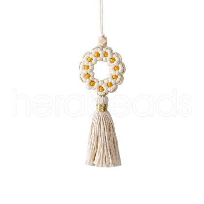 Flower Cotton Woven Flower Pendant Decorations PW-WGDCD3C-01-1