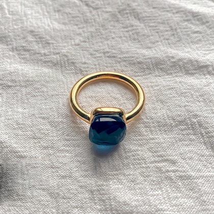 Square 304 Stainless Steel with Glass Finger Rings FS-WG8AAFA-34-1