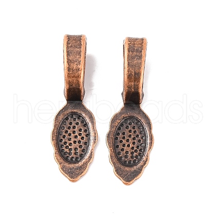 Tibetan Style Alloy Glue-on Flat Pad Bails RLF10728Y-NF-1