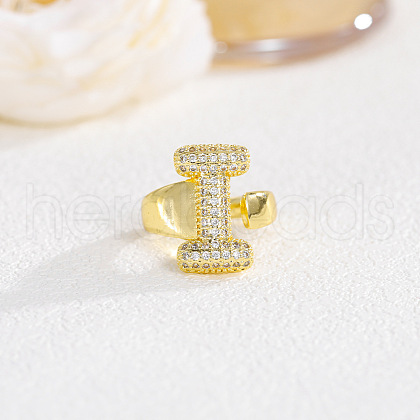 Brass Micro Pave Clear Cubic Zirconia Cuff Rings FS-WGF2B82-06-1