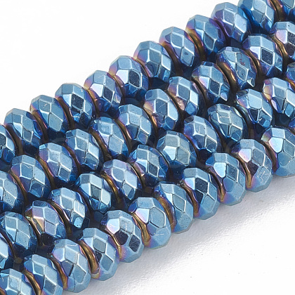 Electroplate Non-magnetic Synthetic Hematite Beads Strands G-T061-154A-1