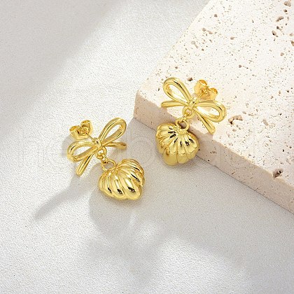 Brass Dangle Stud Earrings EJEW-Z119-01G-1