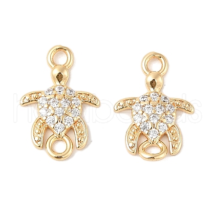 Brass Micro Pave Cubic Zirconia Connector Charms KK-R219-06G-1