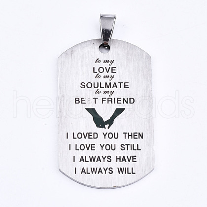 Tarnish Resistant 201 Stainless Steel Quote Pendants X-STAS-T044-227P-1