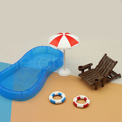Plastic Miniature Beach Chair Display Decorations MIMO-PW0003-074-1