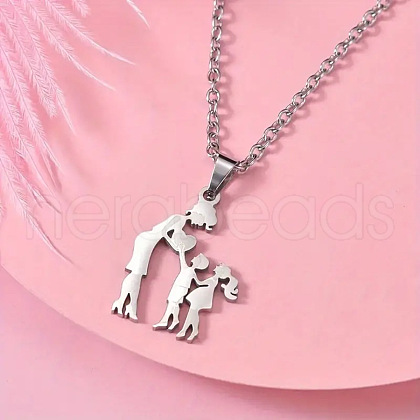 The Family Stainless Steel Pendant Necklaces FS-WG141A3-02-1