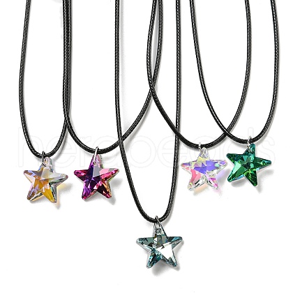 Waxed Cord Necklaces NJEW-P310-08P-1