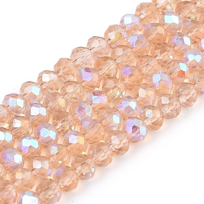 Electroplate Glass Beads Strands EGLA-A044-T3mm-L20-1