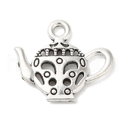 Teapot Tibetan Style Zinc Alloy Charms TIBEP-R334-179AS-RS-1