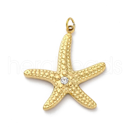 304 Stainless Steel Crystal Pendants STAS-E550-06G-1