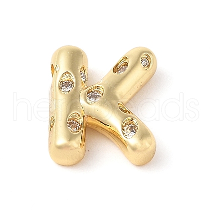 Brass Micro Pave Clear Cubic Zirconia Pendant KK-Z046-01G-K-1