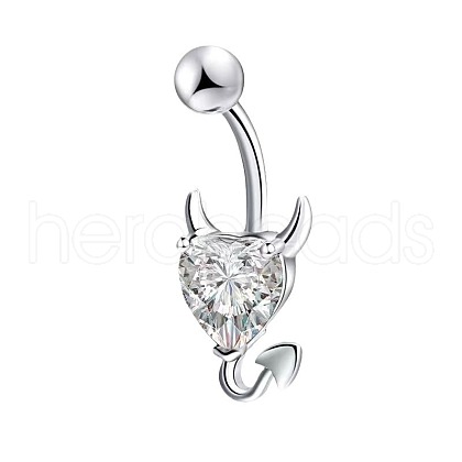 Brass Rhinestone Piercing Split Navel Ring Belly Rings WGB9F5B-01-1