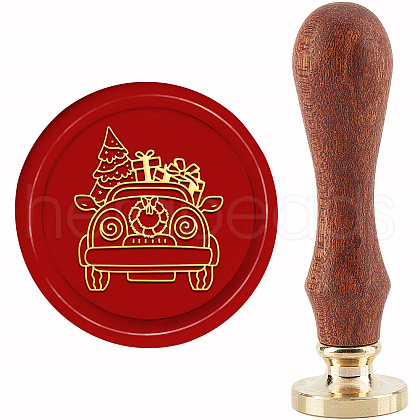 Brass Wax Seal Stamp with Handle AJEW-WH0184-0663-1