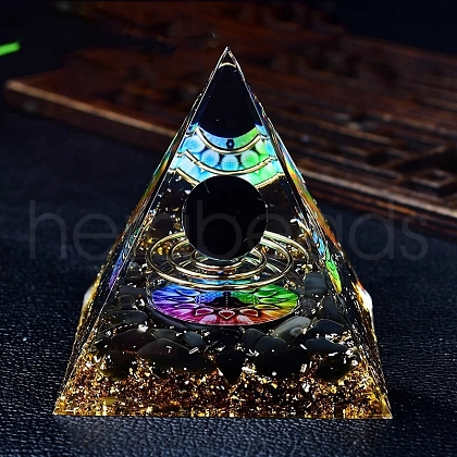 Natural Obsidian Orgone Stone Pyramid PW-WG8ED82-21-1