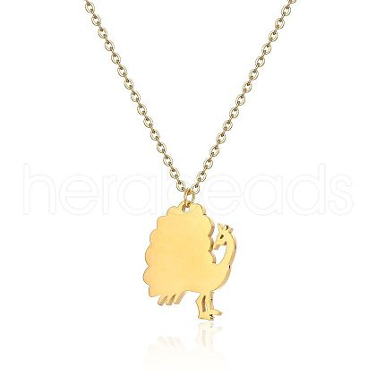 Cute Cartoon Animal Stainless Steel Pendant Necklaces QV5065-3-1