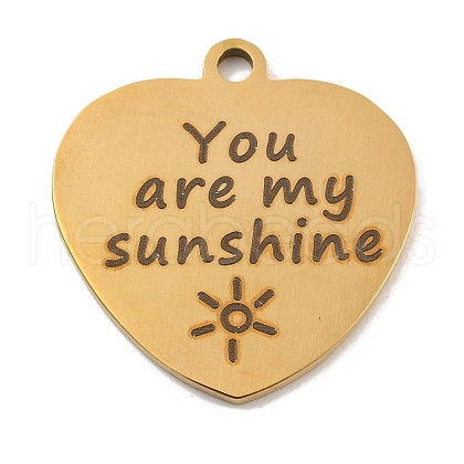 PVD Vacuum Plating 201 Stainless Steel Pendants STAS-L079-25G-03-1