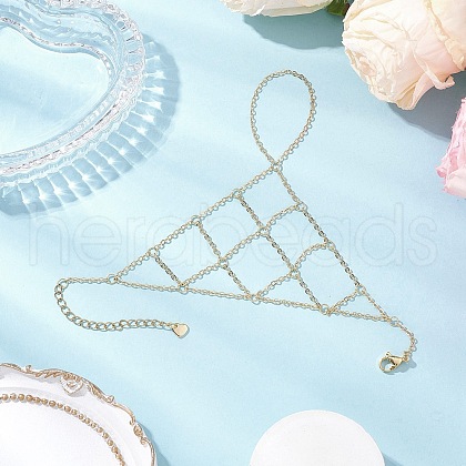 Brass Cable Chains Ring Bracelets for Women BJEW-JB11578-01-1