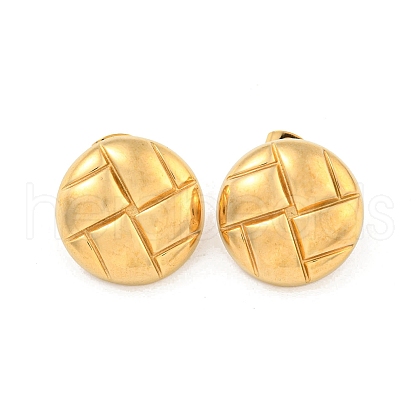 Flat Round 304 Stainless Steel Ear Studs EJEW-L290-027G-1