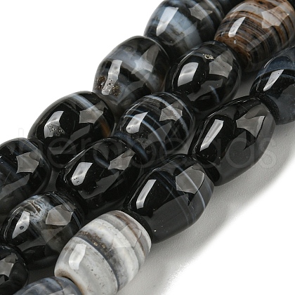 Natural Banded Agate Beads Strands G-NH0023-A01-01-1