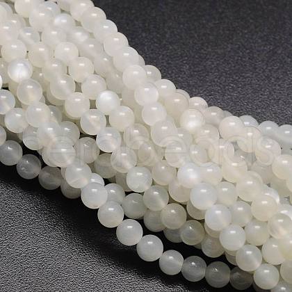 Round Natural White Moonstone Bead Strands G-L425-22-5mm-1