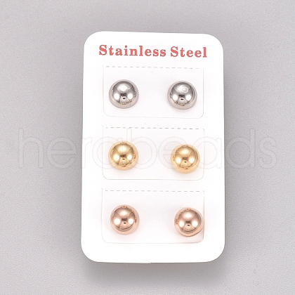 304 Stainless Steel Stud Earrings EJEW-L215-55B-1