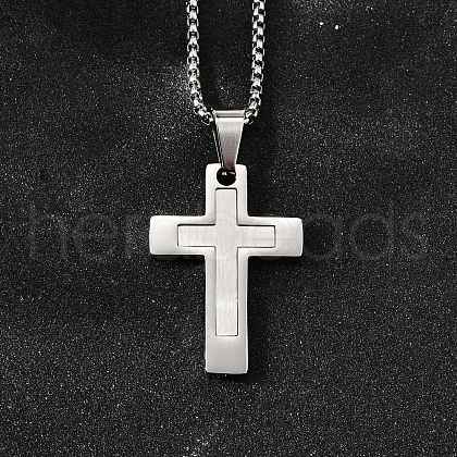 304 Stainless Steel Pendant Necklaces NJEW-P329-03A-P-1