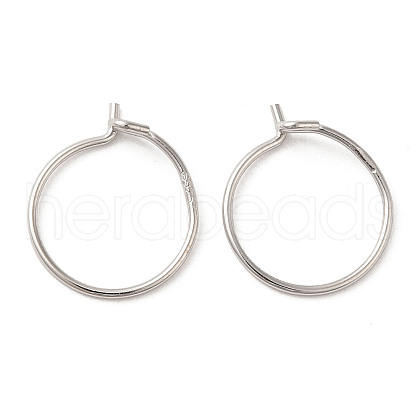 Rhodium Plated 925 Sterling Silver Hoop Earring Findings STER-Q188-01A-P-1