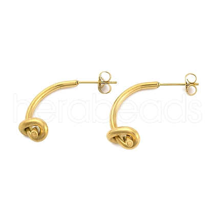 Ion Plating(IP) 304 Stainless Steel Stud Earrings EJEW-H013-20G-1