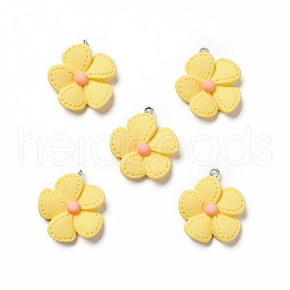 Opaque Resin Pendants RESI-E024-01P-01-1