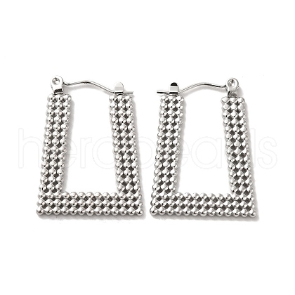 304 Stainless Steel Trapezoid Hoop Earrings for Women EJEW-K243-08P-1