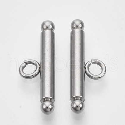 201 Stainless Steel Toggle Clasps Parts STAS-R099-02-1