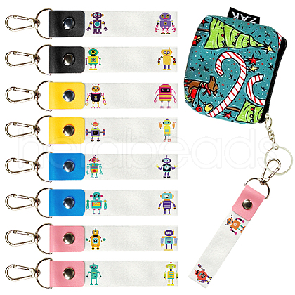PU Leather & Cotton Name Marker Keychain AJEW-WH0514-018-1