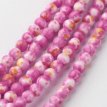 Natural Ocean White Jade Bead Strands G-G916-6mm-03-1