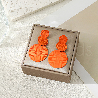 3-Round Alloy Dangle Stud Earrings FS-WG460DD-08-1
